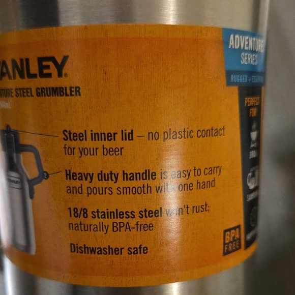 Stanley Silver and Black Steel Growler - Picture 4 of 8